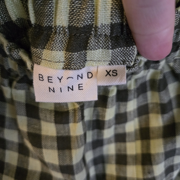 Matcha Gingham Linen Trousers - Picture 3 of 4